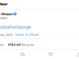 Mbappé se une a onda de protestos por George Floyd. Twitter/KMbappe