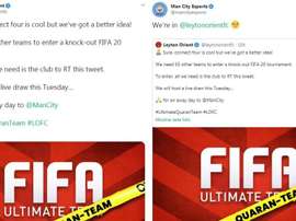 There will be a FIFA tournament. Screenshot/Twitter/leytonorientfc/Twitter/mancityesports