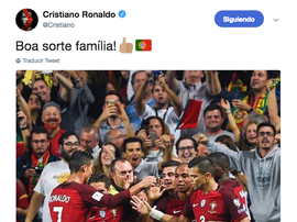 Tweet de Cristiano Ronaldo. Twitter/Cristiano