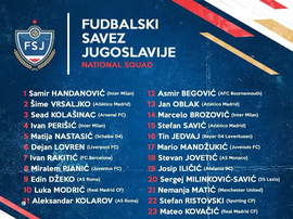 Así sería la lista yugoslava. Twitter