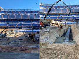 Les travaux continuent au Santiago Bernabéu. Twitter/paul_pburgess