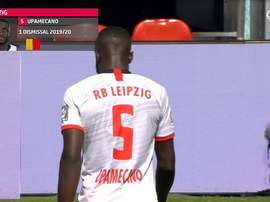 A expulsão de Upamecano em um dia para ser esquecido. Captura/FOXSports2