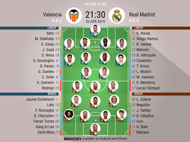 Valencia v Real Madrid, La Liga, GW 30: Official line-ups. BESOCCER