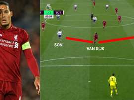 Van Dijk mostrou como se deve agira num dois contra um. AFP/DirecTVSports