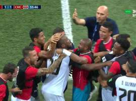 Waston scored Costa Rica's first goal. Captura