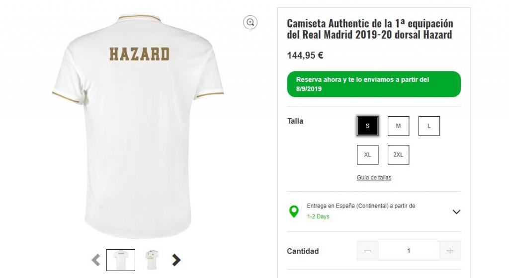 camiseta de hazard en el real madrid