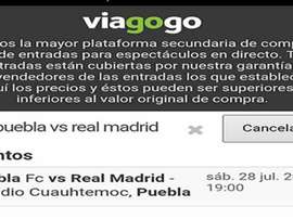 En viagogo se adelantaron a los acontecimientos. Captura