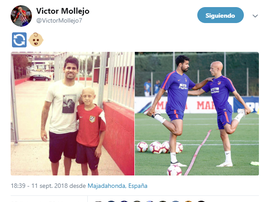 Mollejo a partagé une photo avec Diego Costa. twitter/VictorMollejo7