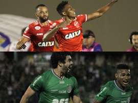 Vila Nova e Guarani se enfrentam pela 29ª rodada do Campeonato Brasileiro da Série B. Collage/Twitte