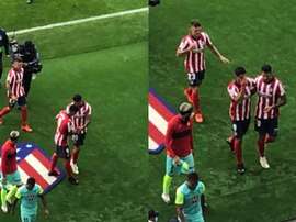 Vitolo enseñó a Suárez que el escudo del Atlético nunca debe pisarse. Twitter/sidlowe