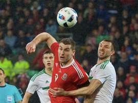 Vokes in action for Wales in a previous fixture against Northern Ireland. Twitter/FAW
