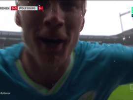 Weghorst went crazy after scoring. Captura/MovistarLigaDeCampeones