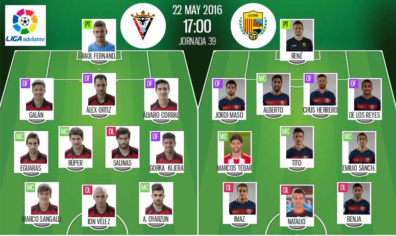 Ya tenemos las alineaciones del Mirandés-Llagostera, partido correspondiente a la jornada 39 de la Liga Adelante. BeSoccer