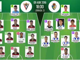 Ya tenemos las alineaciones del Mirandés-Ponferradina, partido correspondiente a la jornada 33 de la Liga Adelante. BeSoccer
