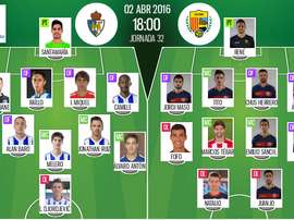 Ya tenemos las alineaciones del Ponferradina-Llagostera, partido correspondiente a la jornada 32 de la Liga Adelante. BeSoccer