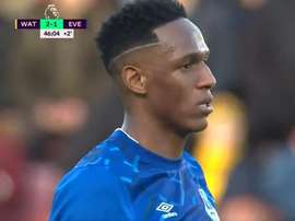 Yerry Mina a mis un doublé. Capture/DAZN