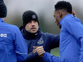 Yerry Mina est revenu à l'entraînement, ne souffrant plus de douleurs. Twitter/Everton