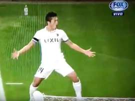 Yuma comemorando gols como Cristiano Ronaldo nas semifinais do Mundial de Clubes. Youtube-FoxSports