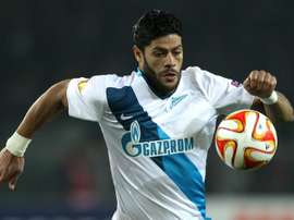 Zenit Brazilian forward Hulk eyes the ball on March 19, 2015