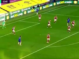 Ziyech scored for Chelsea. Screenshot/DAZN