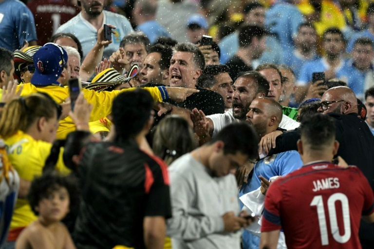 Nunez, Uruguay players brawl in stands with fans after Copa loss