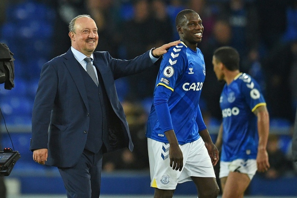 Everton blitz Burnley to move joint top of Premier League. AFP