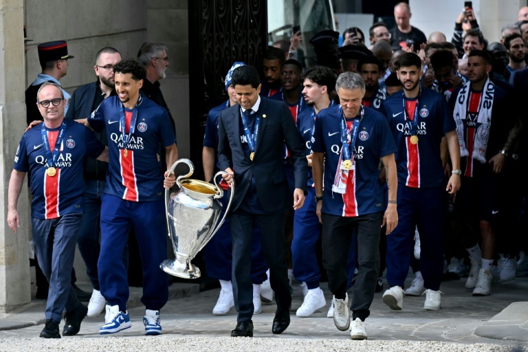 Jubilant PSG parade Champions League trophy in Paris