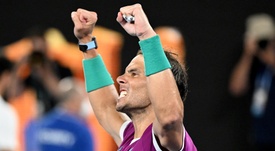El español Rafa Nadal tras vencer en semifinales al italiano Matteo Berrettini (7), por 6-3, 6-2, 3-6 y 6-3. EFE/EPA/DAVE HUNT