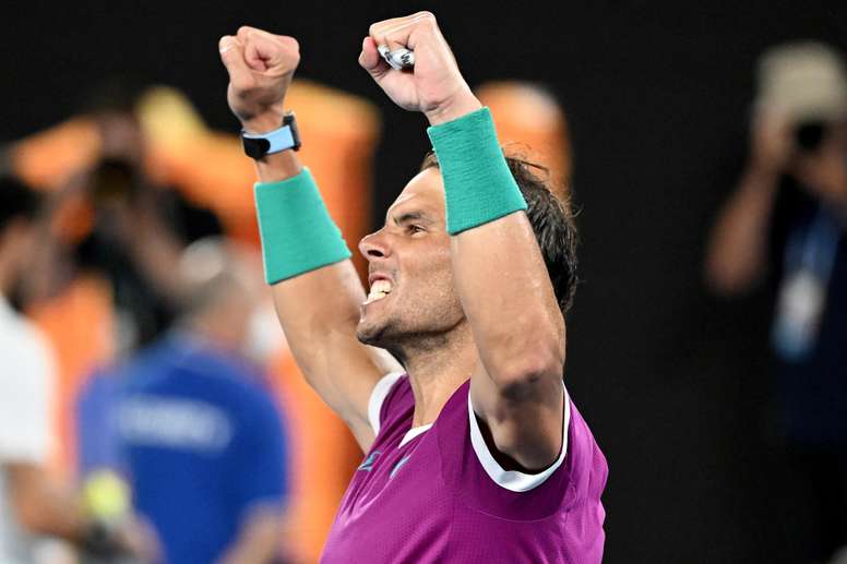 El español Rafa Nadal tras vencer en semifinales al italiano Matteo Berrettini (7), por 6-3, 6-2, 3-6 y 6-3. EFE/EPA/DAVE HUNT