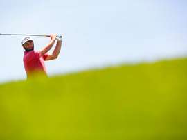 El golfista estadounidense Scottie Scheffler durante el primer día de actividades del Torneo Mayakoba, en el Club de Golf El Camaleón de Playa del Carmen, en una imagen de arhivo. EFE/ Alonso Cupul