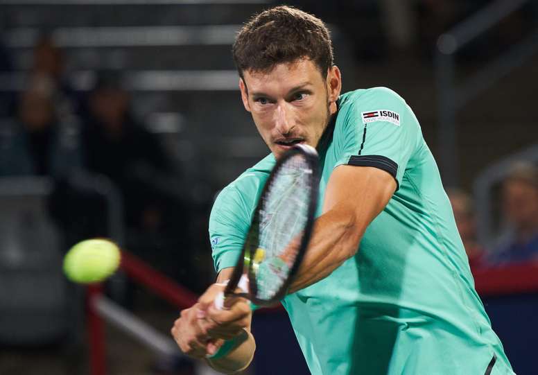 Pablo Carreño Busta de España en acción frente a Jack Draper de Reino Unido, durante el Masters 1.000 de Montreal (Canadá), este 12 de agosto de 2022. EFE/EPA/Andre Pichette