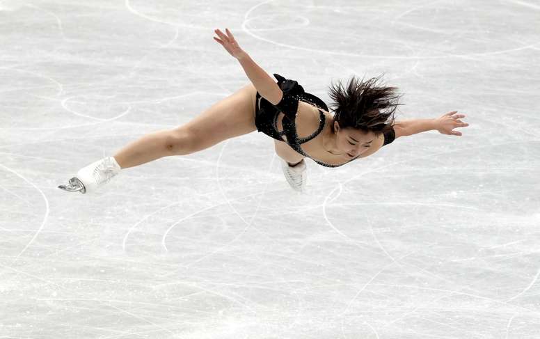 Kaori Sakamoto, durante los Mundiales de patinaje artístico en Saitama. EFE/EPA/FRANCK ROBICHON