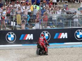 El piloto italiano de Ducati Pecco Bagnaia tras ganar el Gran Premio de España de MotoGP. EFE/ Jose Manuel Vidal/archivo