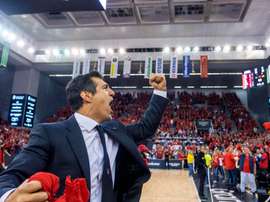 El entrenador del Granada, Pablo Pin, celebrando una victoria. EFE/ Miguel Ángel Molina/archivo