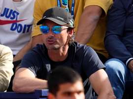 Juan Carlos Ferrero, entrenador de Carlos Alcaraz, en segundo plano durante el pasado Barcelona Open-Trofeo Conde de Godó. EFE/Alejandro García/archivo