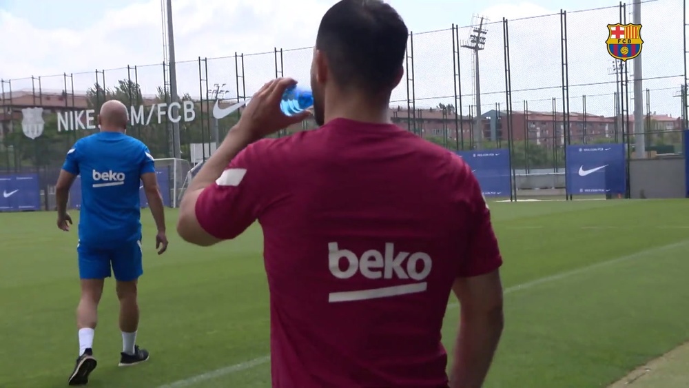 Le premier entrainement de Sergio Agüero à Barcelone. Dugout