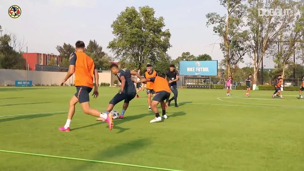 Club America have been preparing ahead of the second leg v Portland. DUGOUT