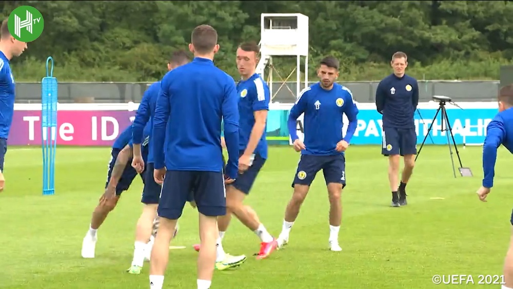 Le dernier entrainement de l'Ecosse avant l'Angleterre. Dugout